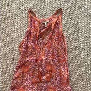 Gorgeous Joie deep V flower blossom tank w tassels